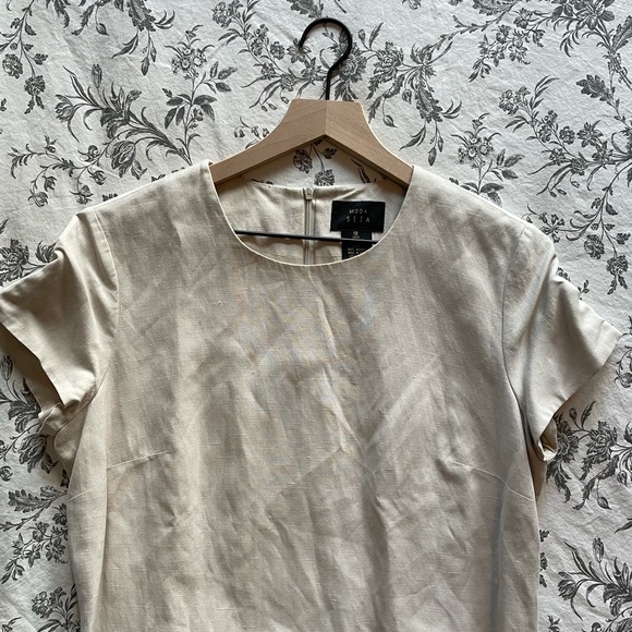 Moda Seta Vtg Silk Linen Blend Shift Dress - Picture 5 of 10